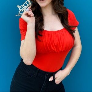 Bar III Orange Bodysuit